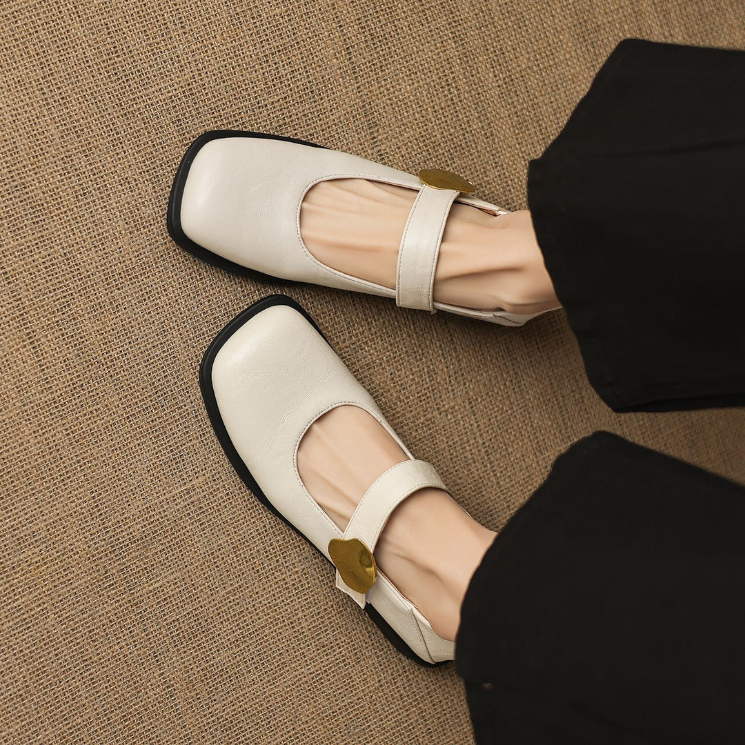 Tiara Mary Jane Leather Flats