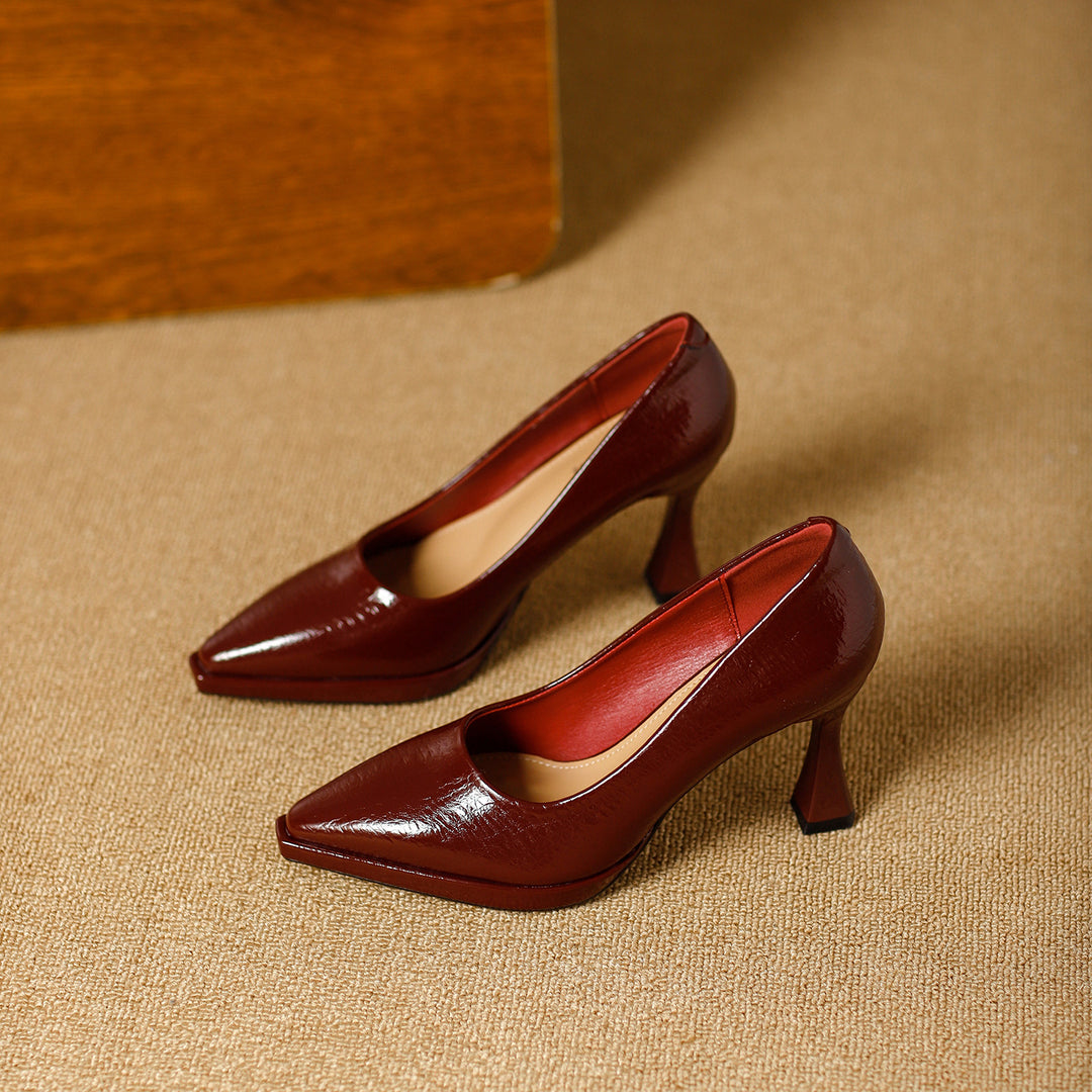 Marla Glossy Leather Platform Heels