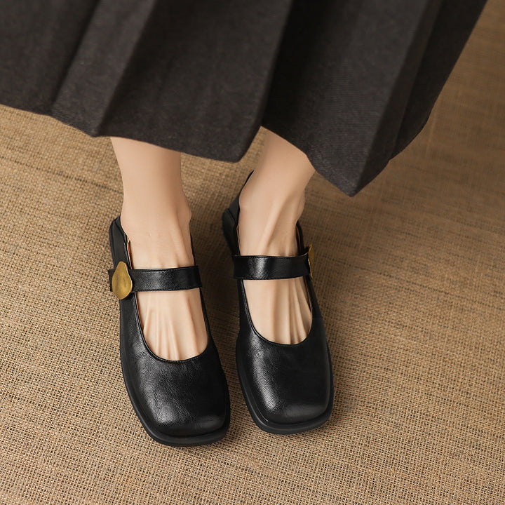 Tiara Mary Jane Leather Flats
