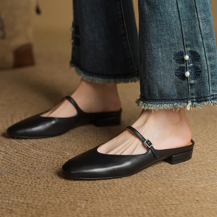 Julea Genuine Leather Mary Jane Mules