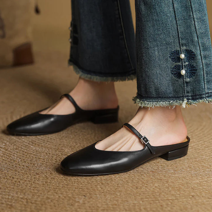 Julea Genuine Leather Mary Jane Mules