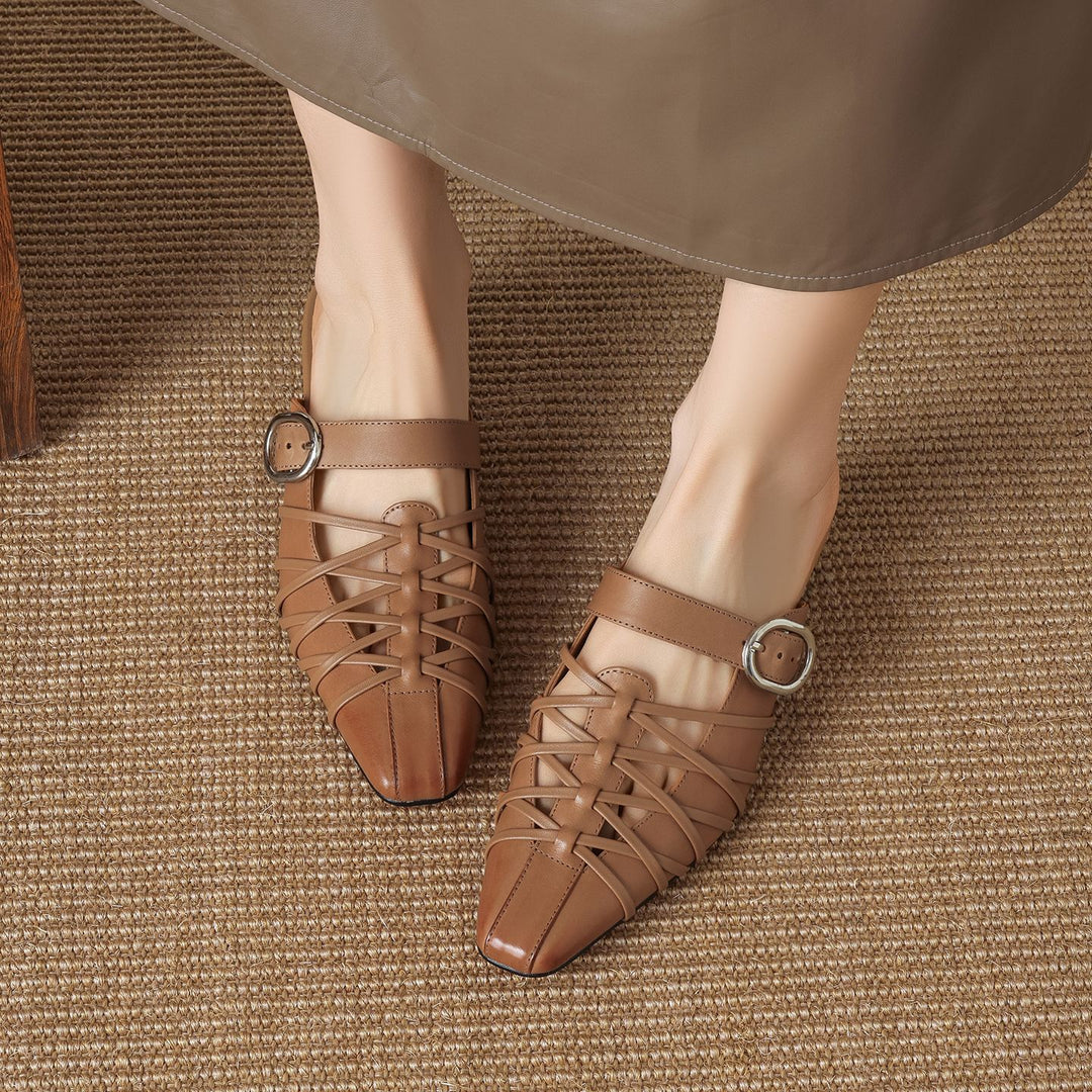 Meira Genuine Leather Mules