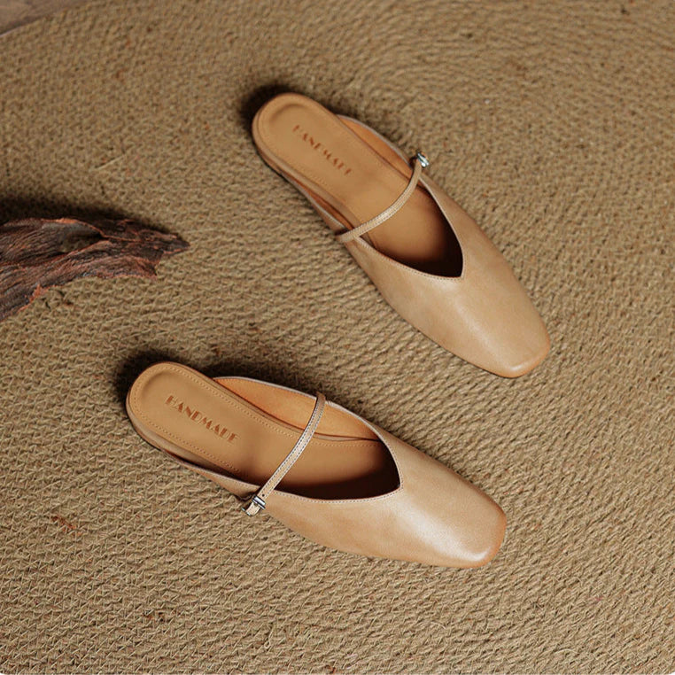 Helia Genuine Leather Mary Jane Mules - Heston Manor