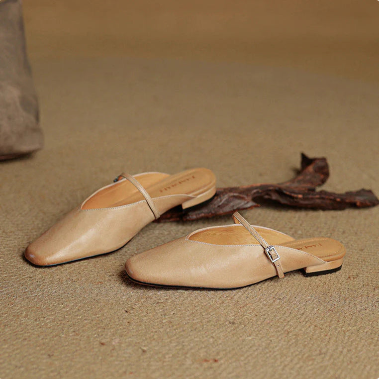 Helia Genuine Leather Mary Jane Mules - Heston Manor