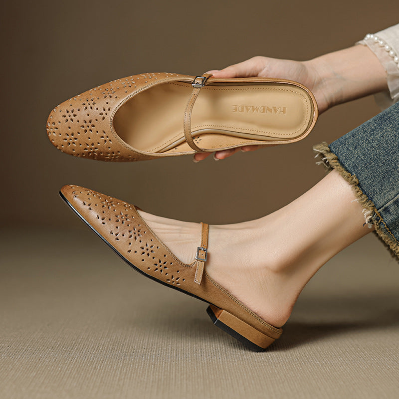 Orissa Genuine Leather Mary Jane Mules