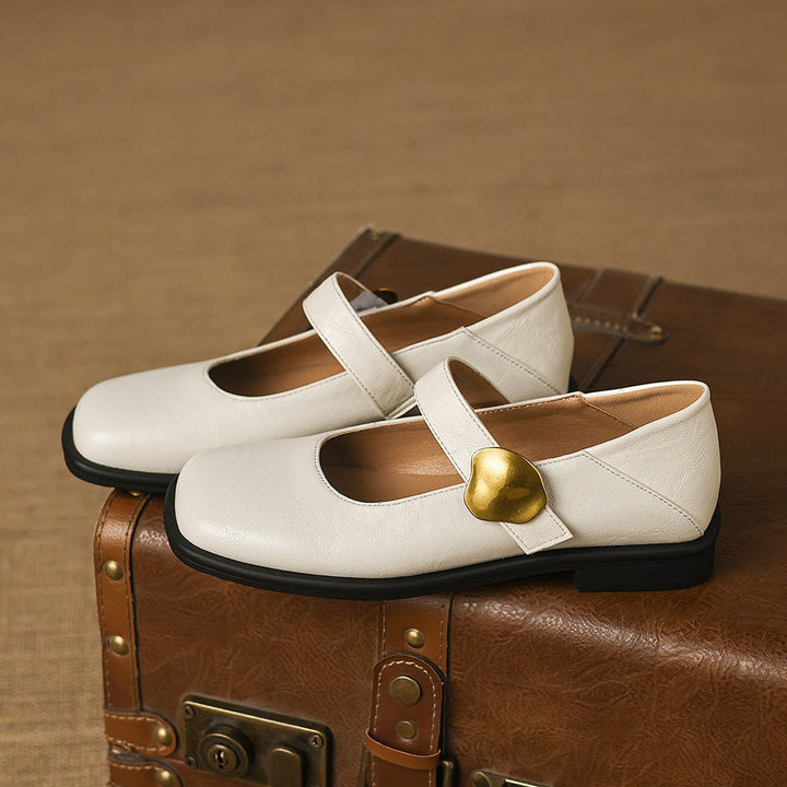 Tiara Mary Jane Leather Flats