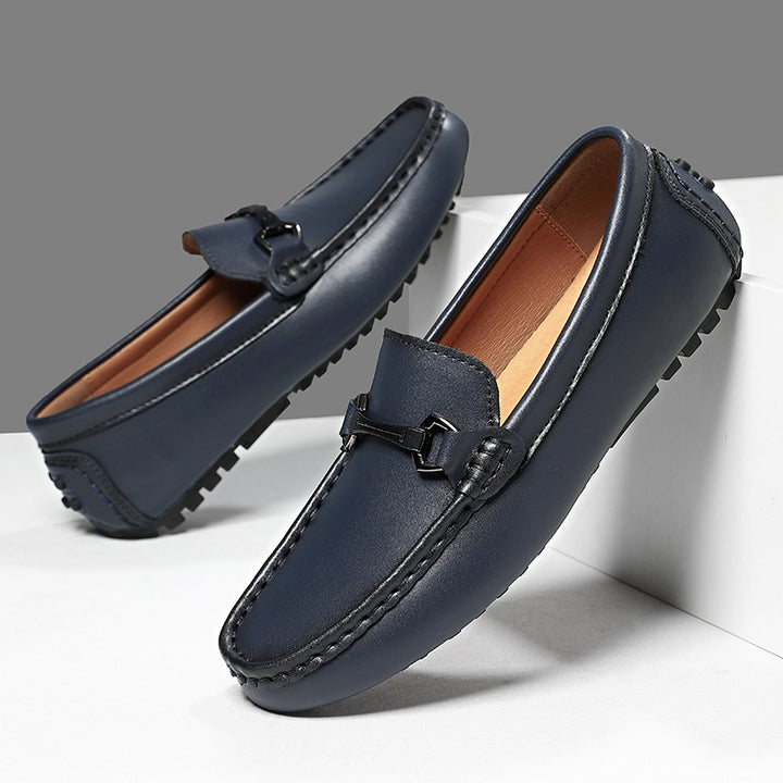 Breco Genuine Leather Moccasin Loafers