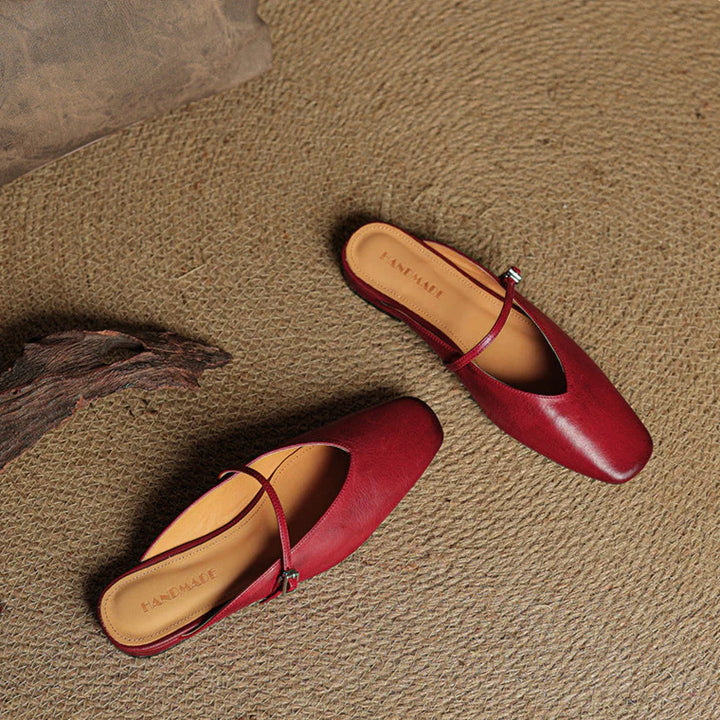 Helia Genuine Leather Mary Jane Mules - Heston Manor