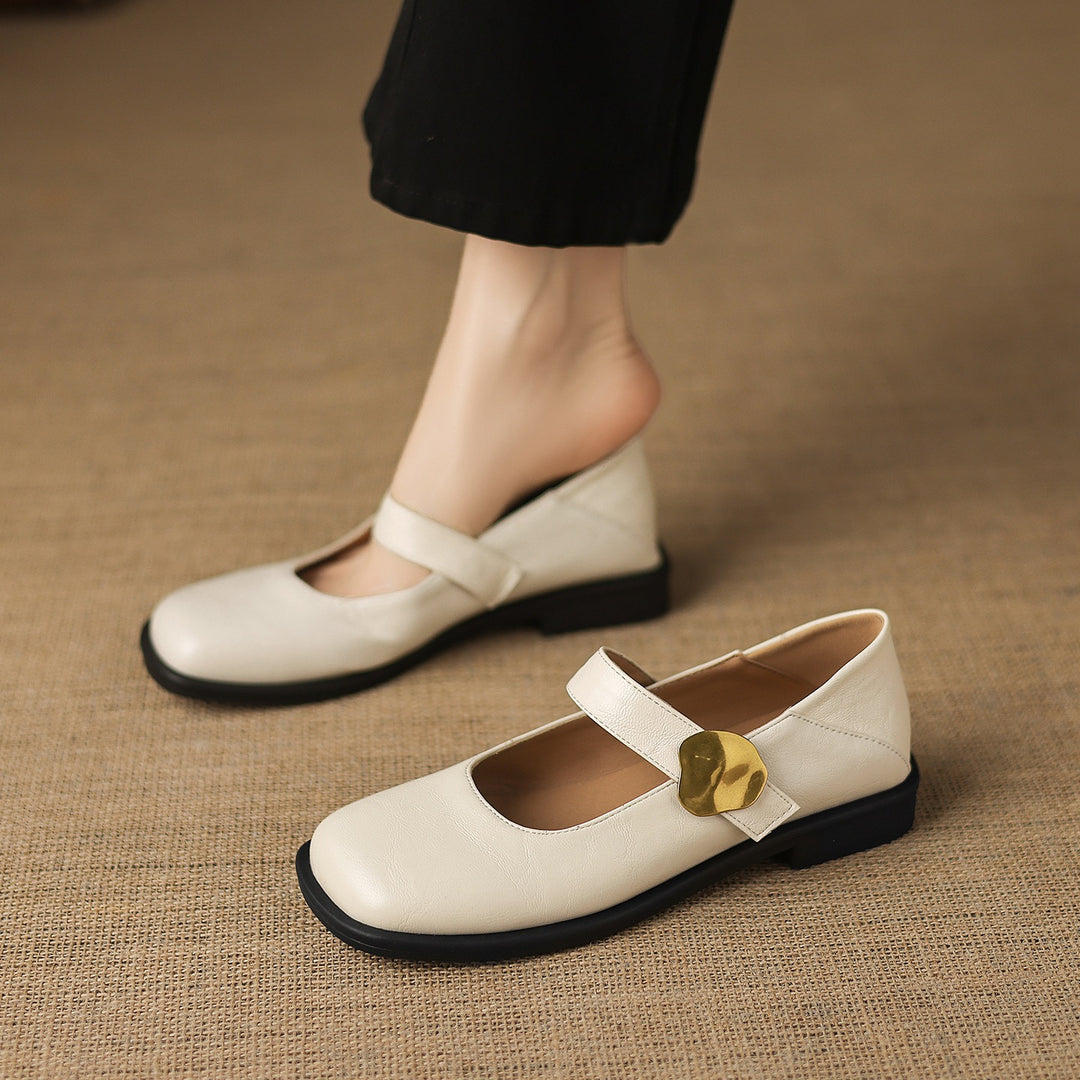 Tiara Mary Jane Leather Flats