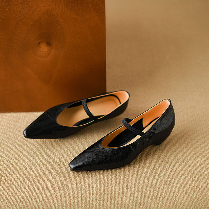 Faela Genuine Leather Mary Jane Pumps