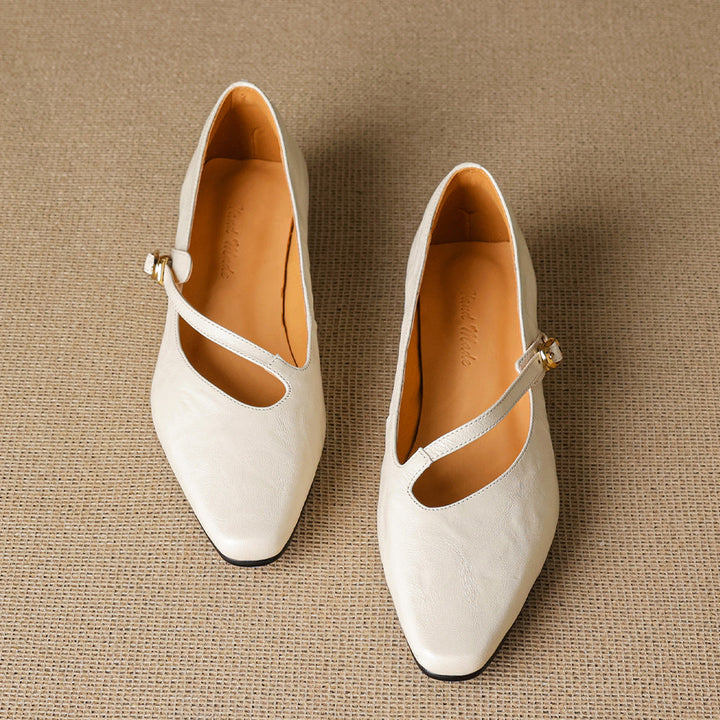 Izla Genuine Leather Mary Jane Flats