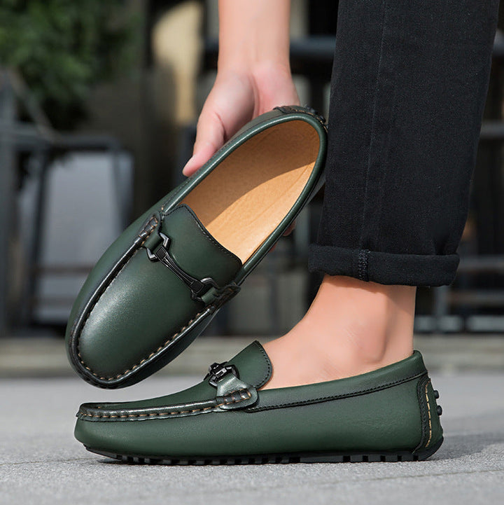 Breco Genuine Leather Moccasin Loafers