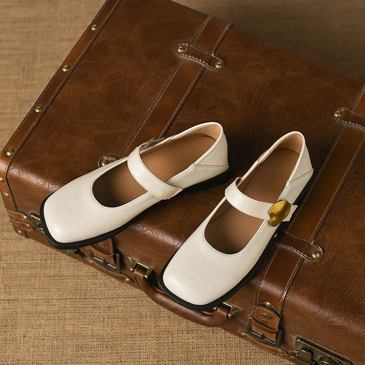 Tiara Mary Jane Leather Flats