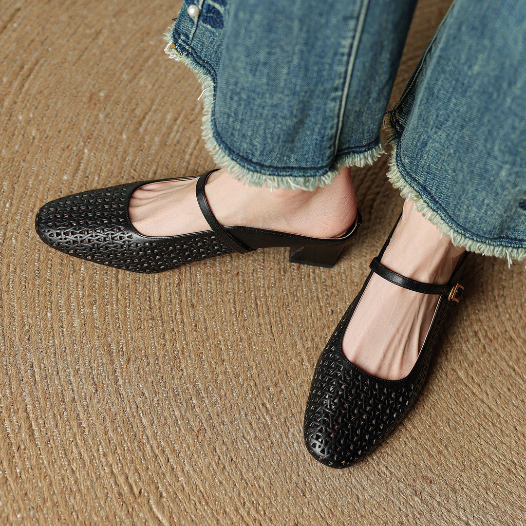 Arlen Genuine Leather Mary Jane Mules