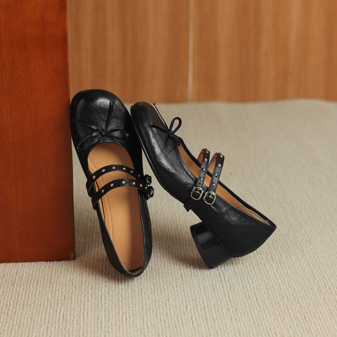 Gilda Genuine Leather Mary Jane Heels