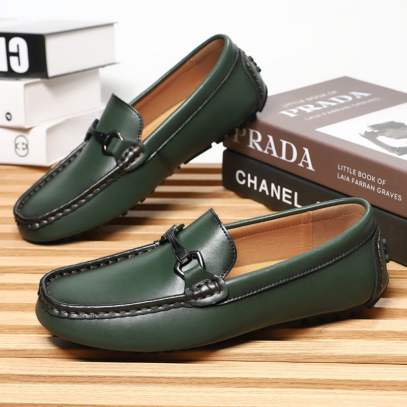 Breco Genuine Leather Moccasin Loafers
