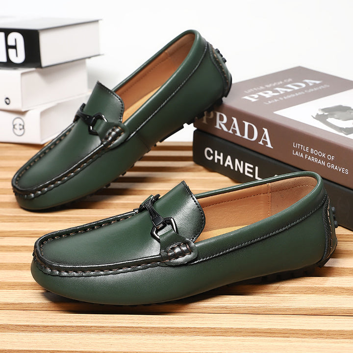 Breco Genuine Leather Moccasin Loafers