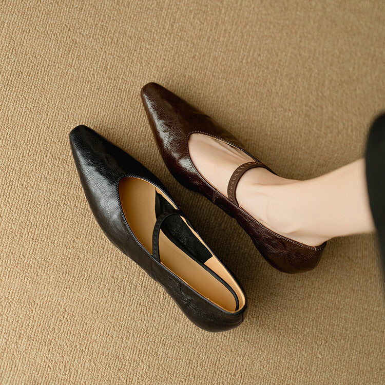Faela Genuine Leather Mary Jane Pumps