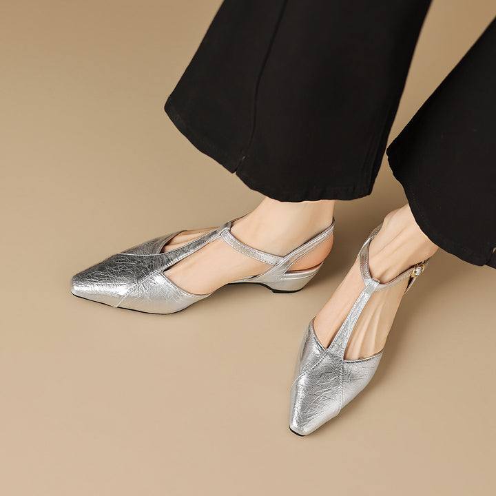Lisse T-Strap Leather Heels