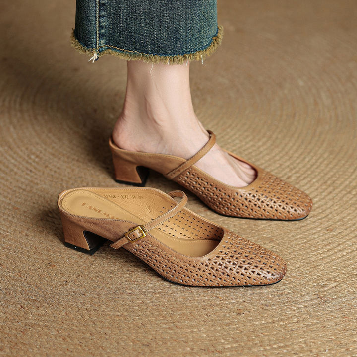 Arlen Genuine Leather Mary Jane Mules