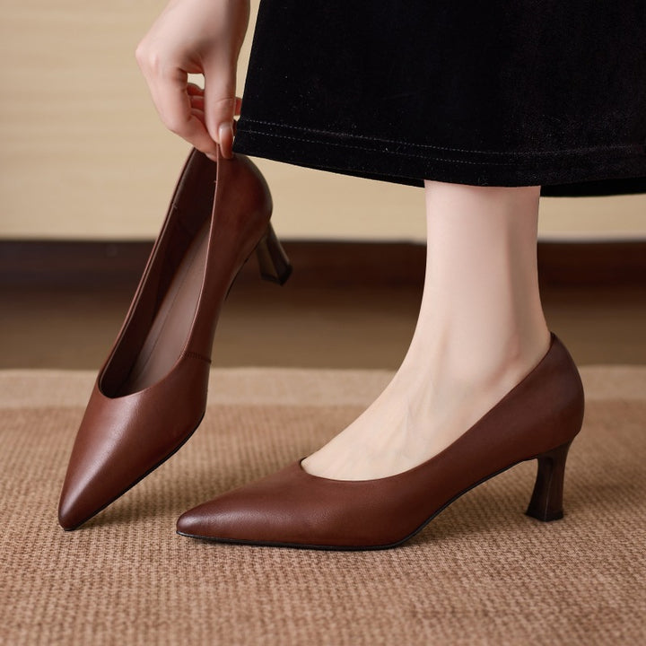 Adely Genuine Leather Pointed Heels