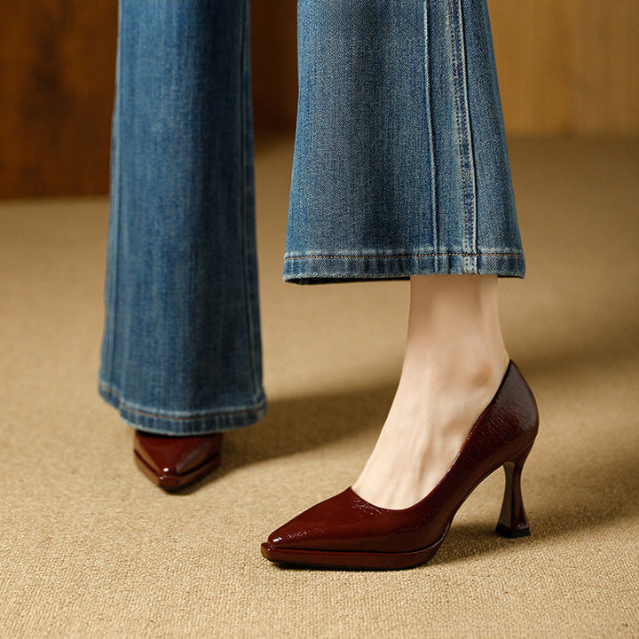 Marla Glossy Leather Platform Heels