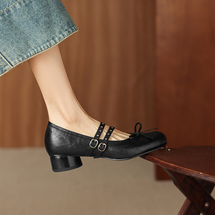 Gilda Genuine Leather Mary Jane Heels