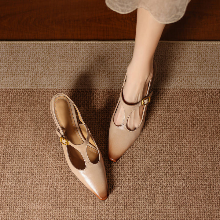 Vesta Genuine Leather T-Strap Heels