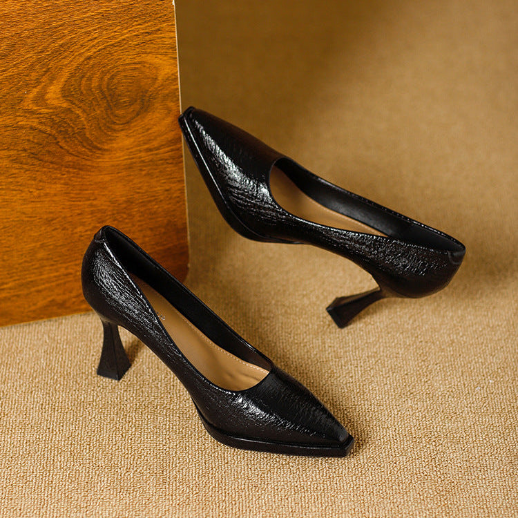 Marla Glossy Leather Platform Heels