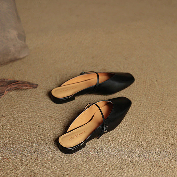 Helia Genuine Leather Mary Jane Mules - Heston Manor
