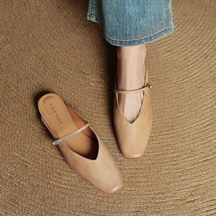 Helia Genuine Leather Mary Jane Mules - Heston Manor