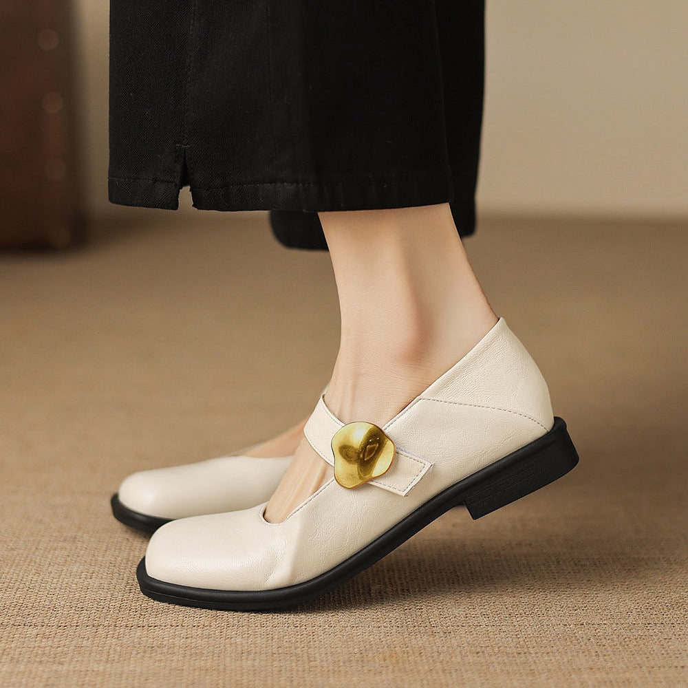 Tiara Mary Jane Leather Flats