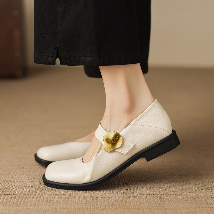 Tiara Mary Jane Leather Flats
