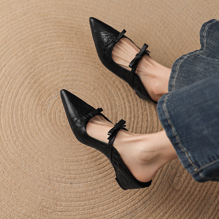 Vasko Genuine Leather Pointed-Toe Mules