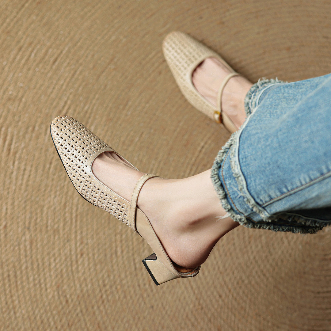 Arlen Genuine Leather Mary Jane Mules