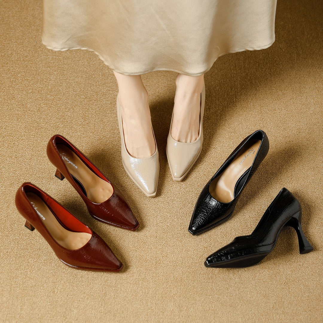 Marla Glossy Leather Platform Heels