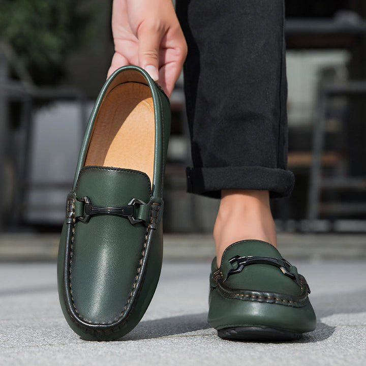 Breco Genuine Leather Moccasin Loafers