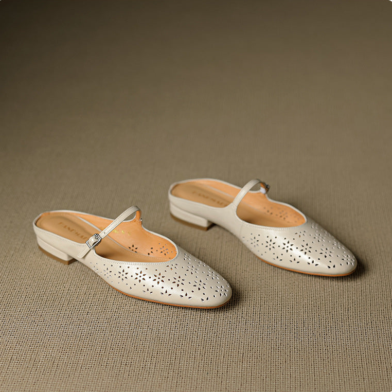 Orissa Genuine Leather Mary Jane Mules