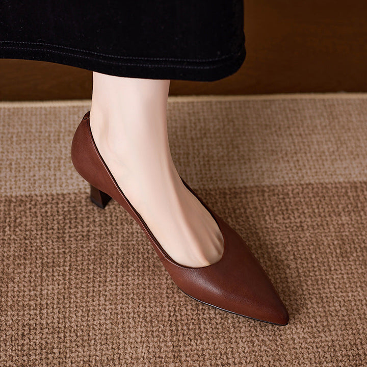 Adely Genuine Leather Pointed Heels