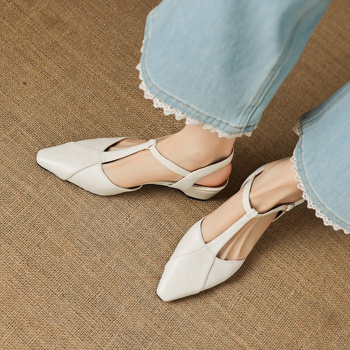 Lisse T-Strap Leather Heels