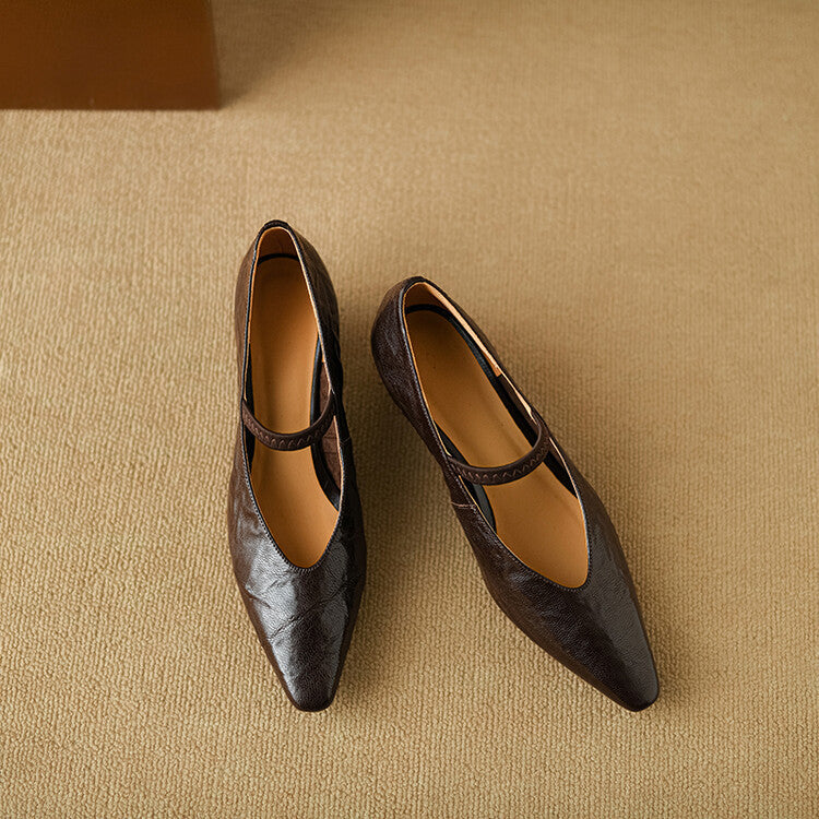 Faela Genuine Leather Mary Jane Pumps