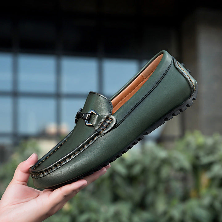 Breco Genuine Leather Moccasin Loafers