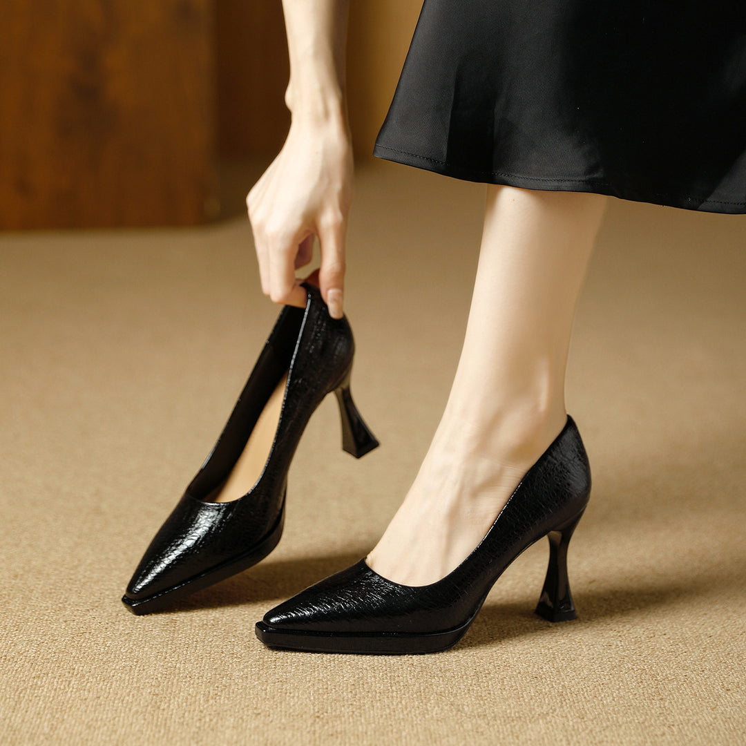 Marla Glossy Leather Platform Heels