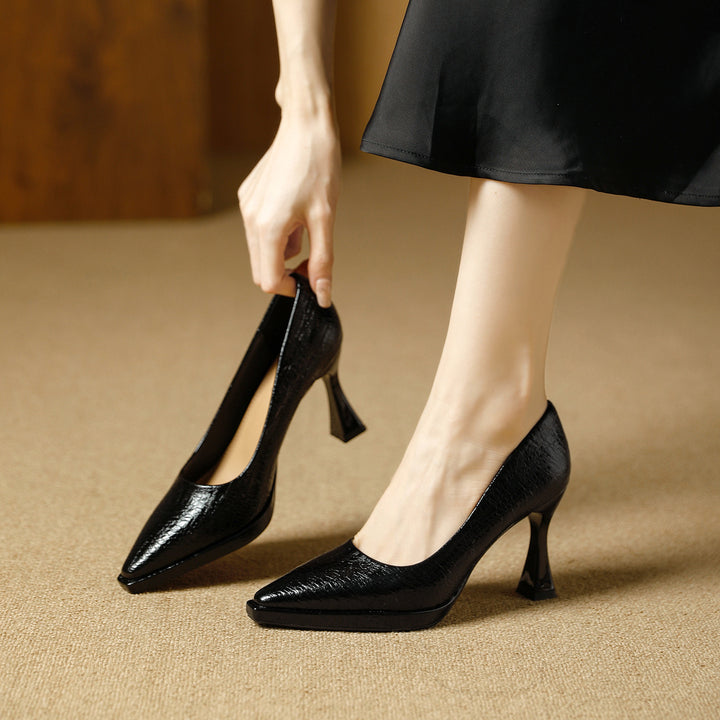 Marla Glossy Leather Platform Heels