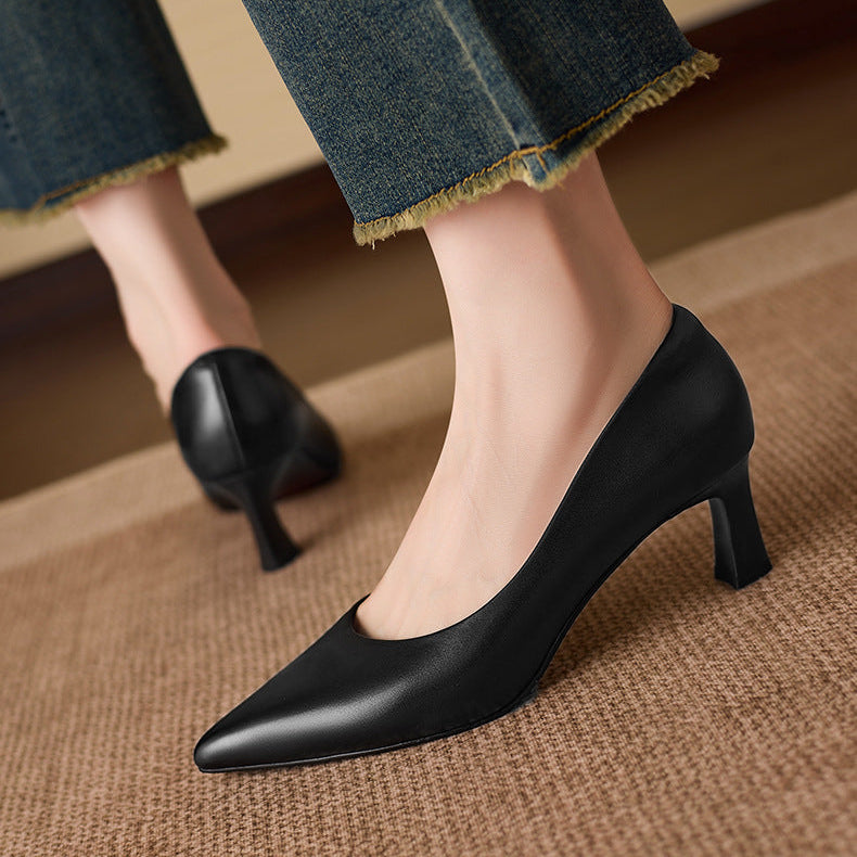 Adely Genuine Leather Pointed Heels