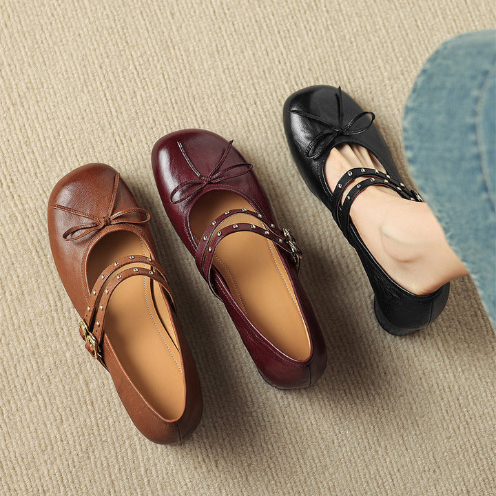 Gilda Genuine Leather Mary Jane Heels