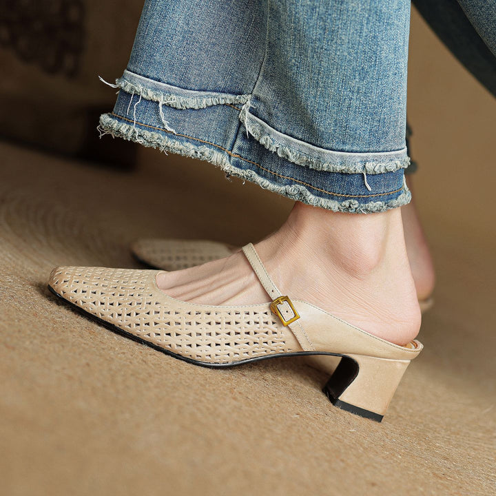 Arlen Genuine Leather Mary Jane Mules