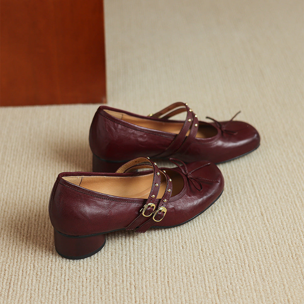 Gilda Genuine Leather Mary Jane Heels