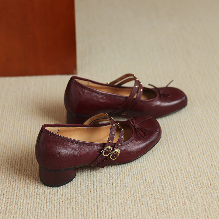 Gilda Genuine Leather Mary Jane Heels