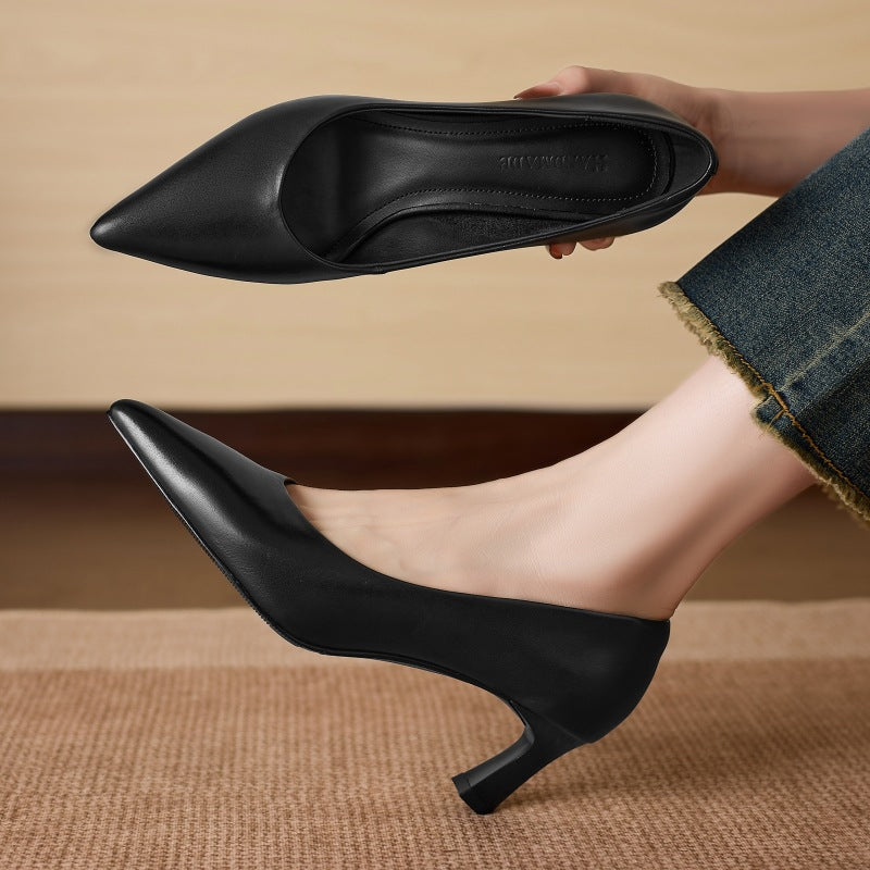 Adely Genuine Leather Pointed Heels